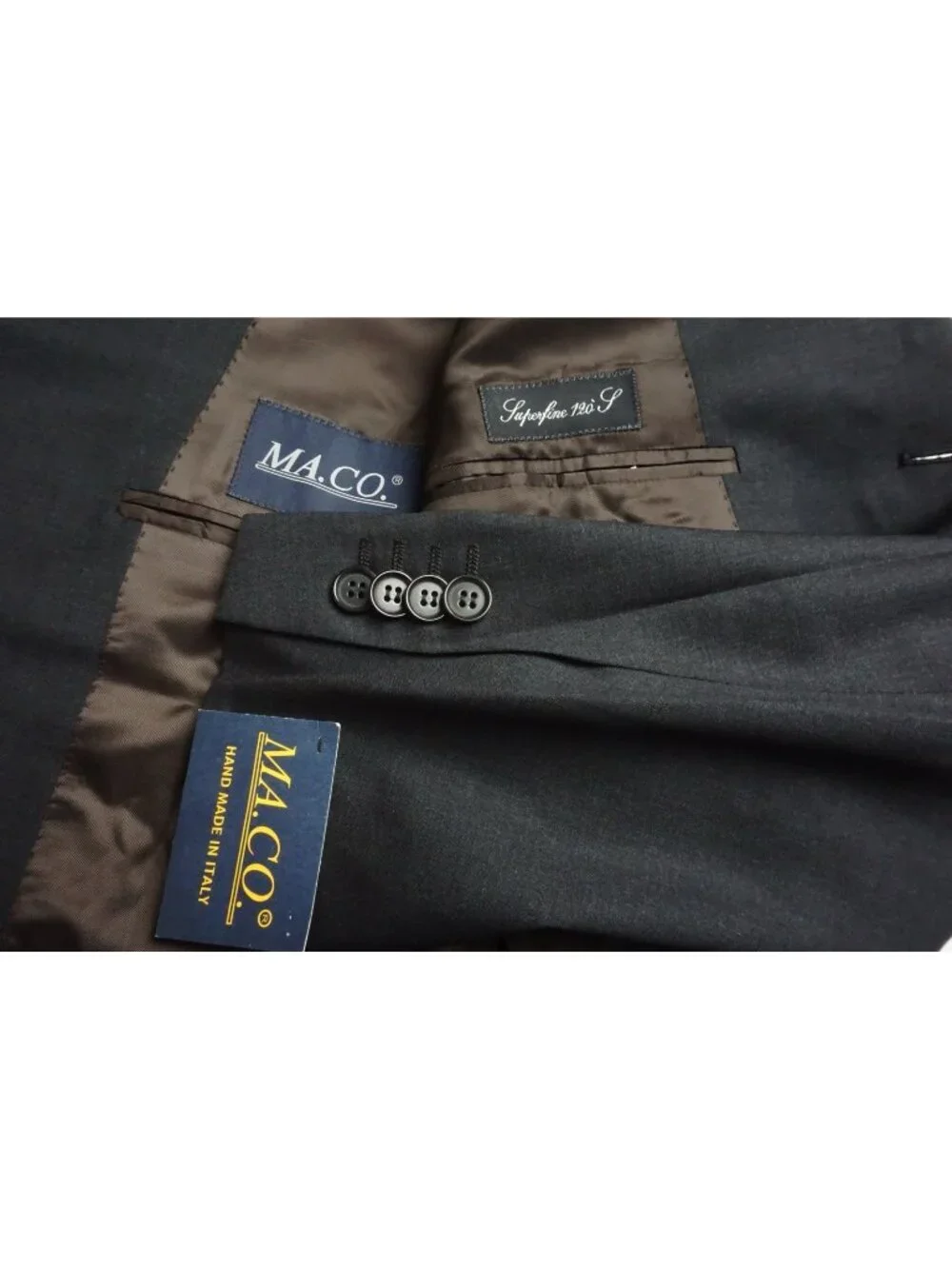 Raffaele Caruso x MA.CO Gray S120s Wool 2Pc Suit Jacket Pant 42R BRAND NEW